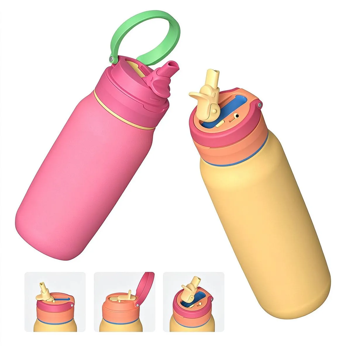 Dustproof Straw Sports Water Bottle