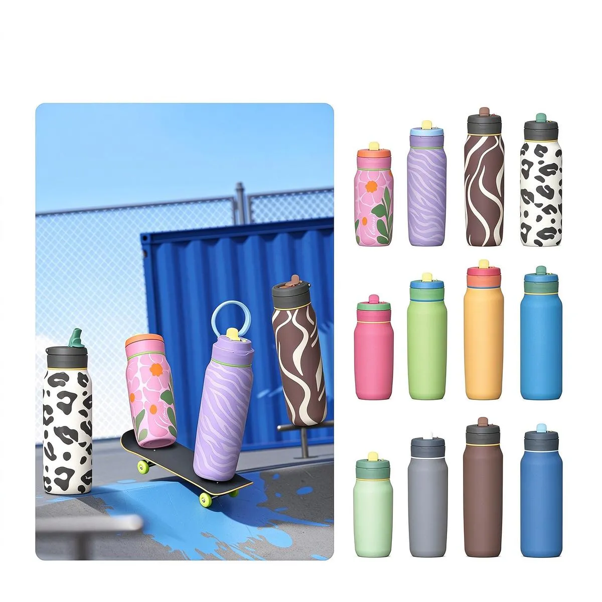 Dustproof Straw Sports Water Bottle thumbnail