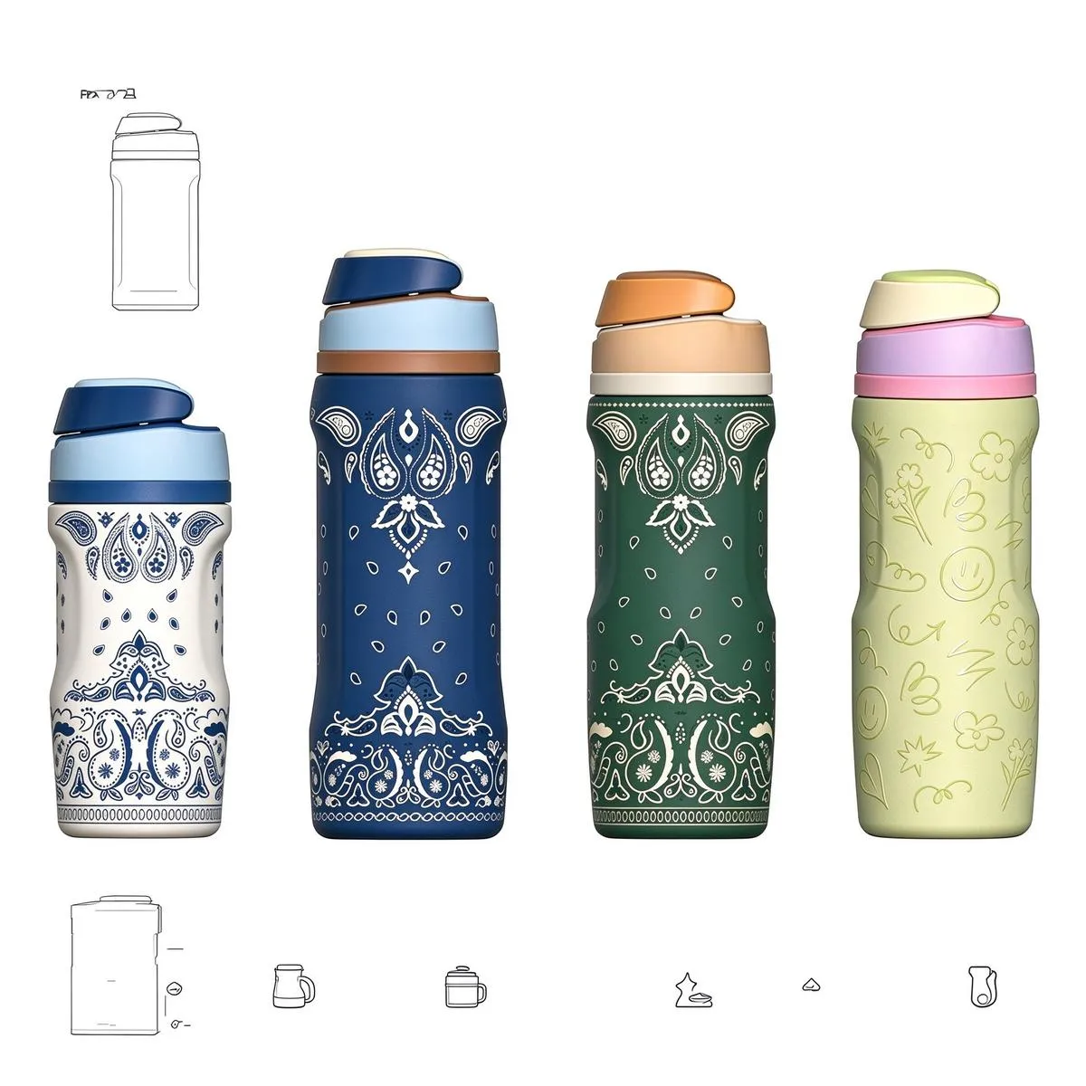 Push-Button Straw Sports Water Bottle thumbnail