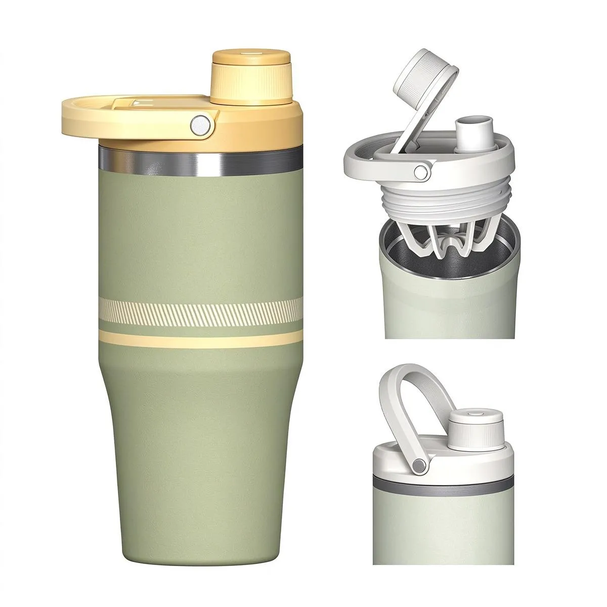 Straw Car Tumbler with Handle thumbnail