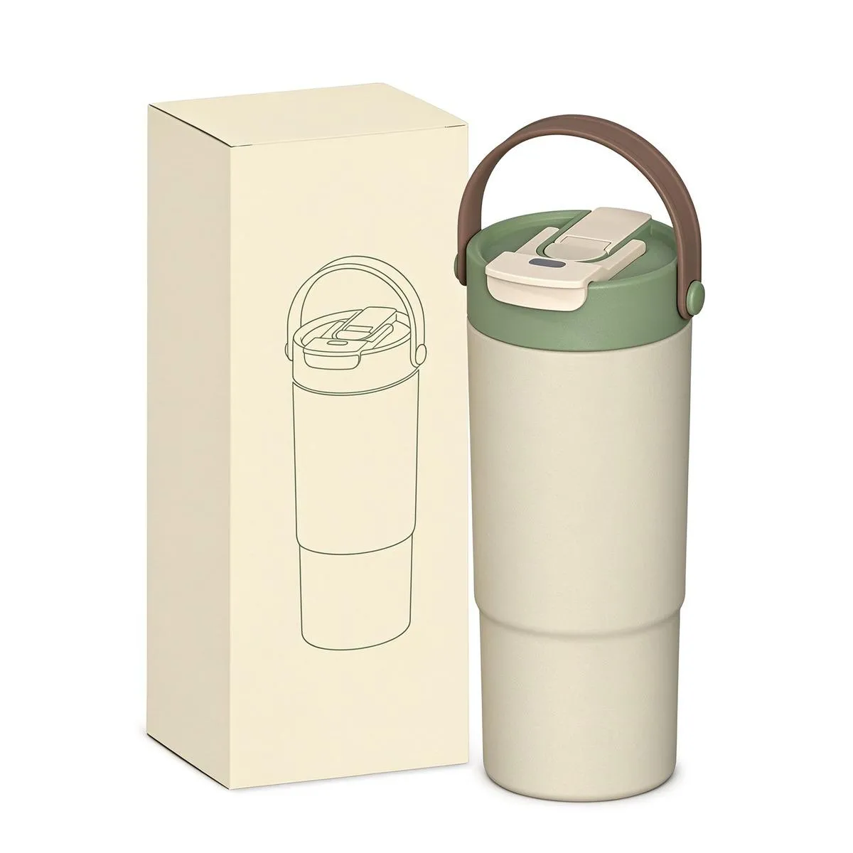 Straw Car Tumbler with Handle thumbnail