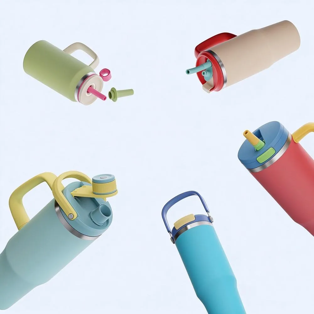 Straw Car Tumbler with Handle thumbnail