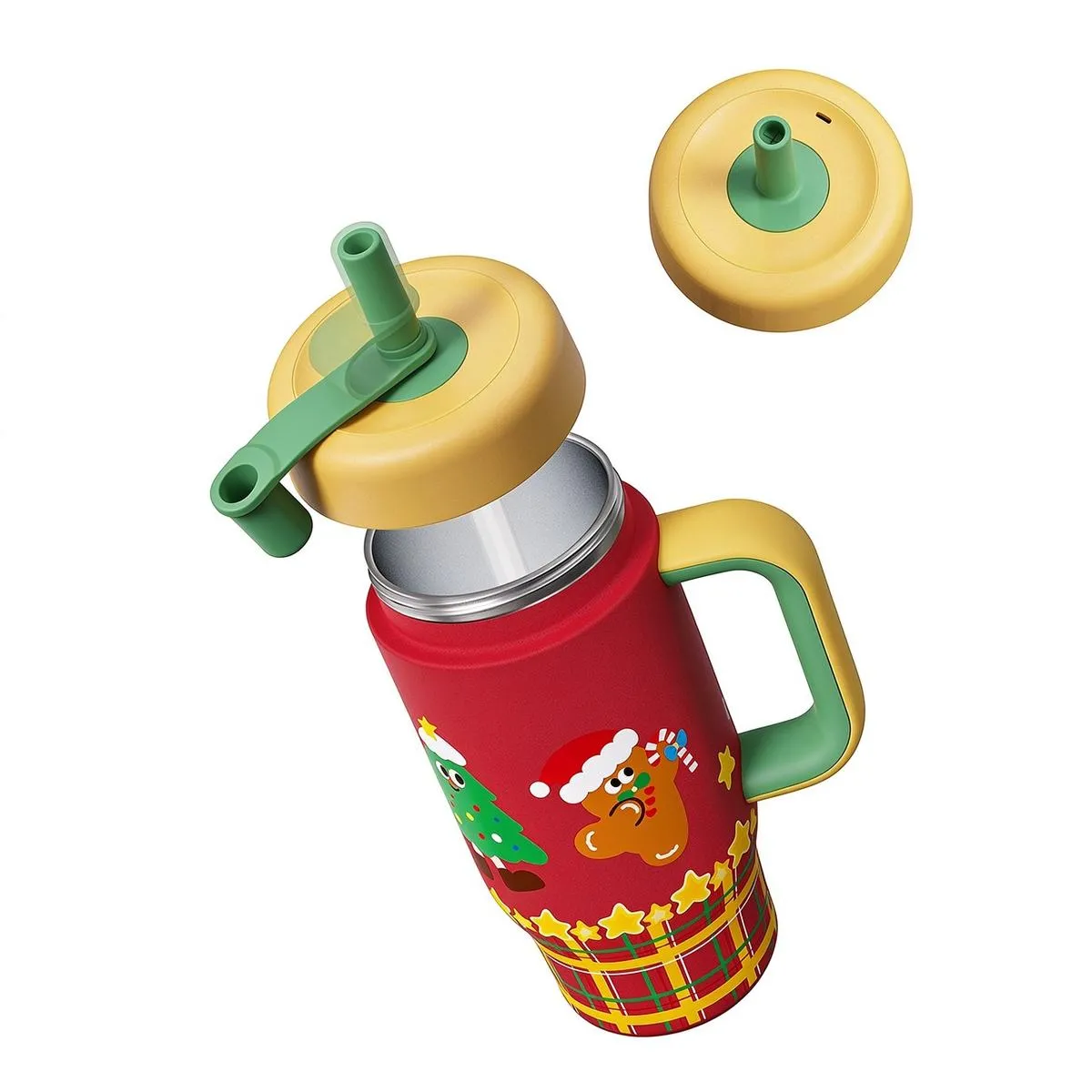 Christmas Kids Straw Water Bottle
