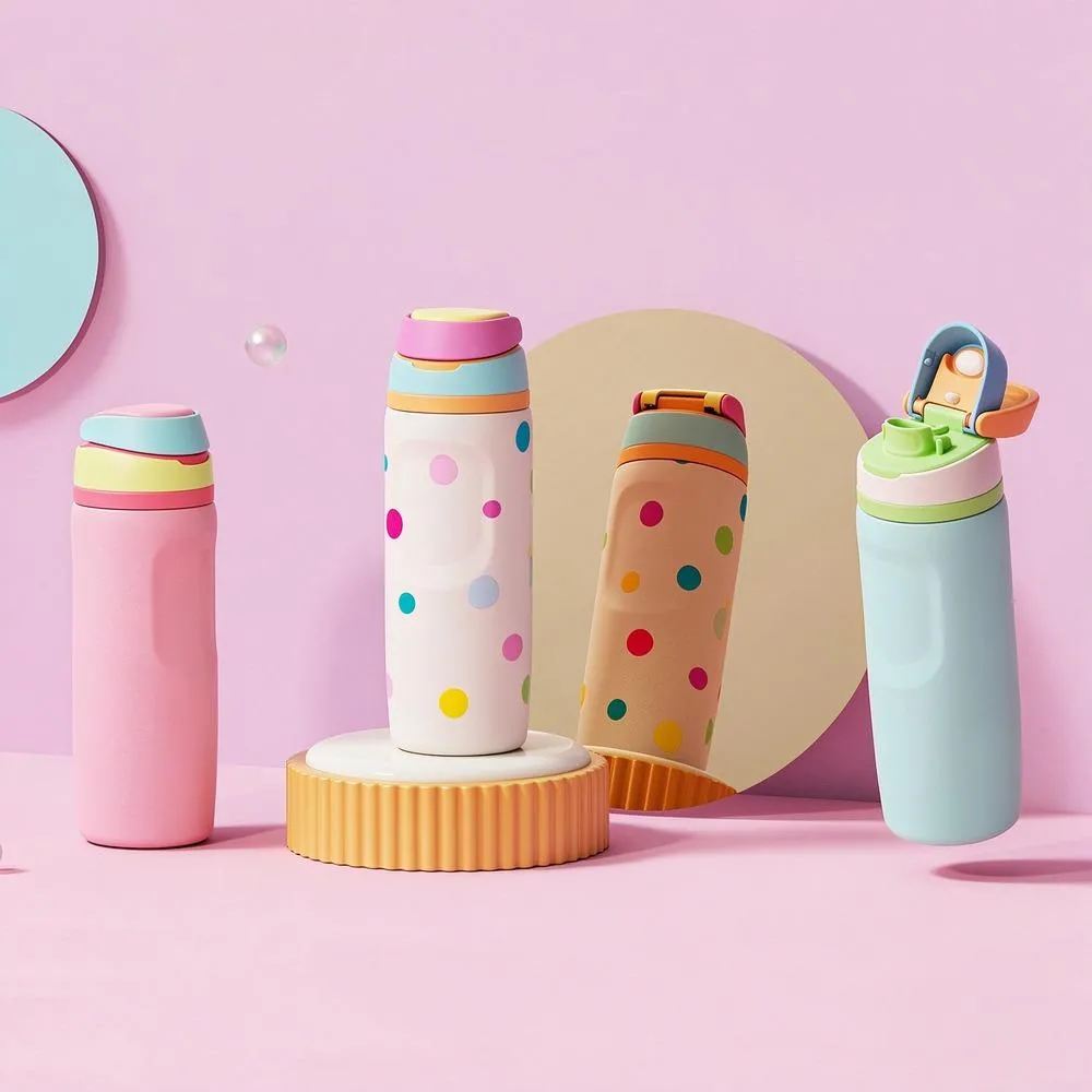 Kids Push-Button School Bottle