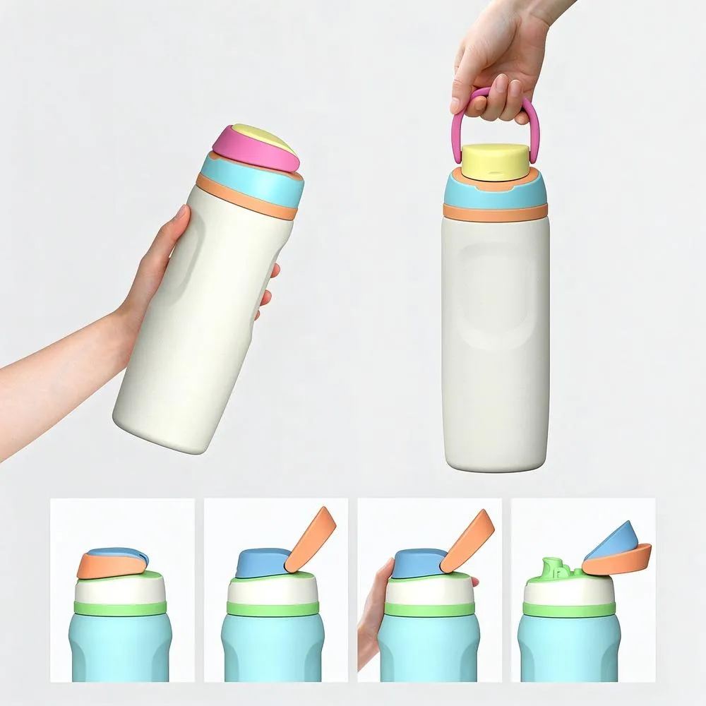 Kids Push-Button School Bottle thumbnail