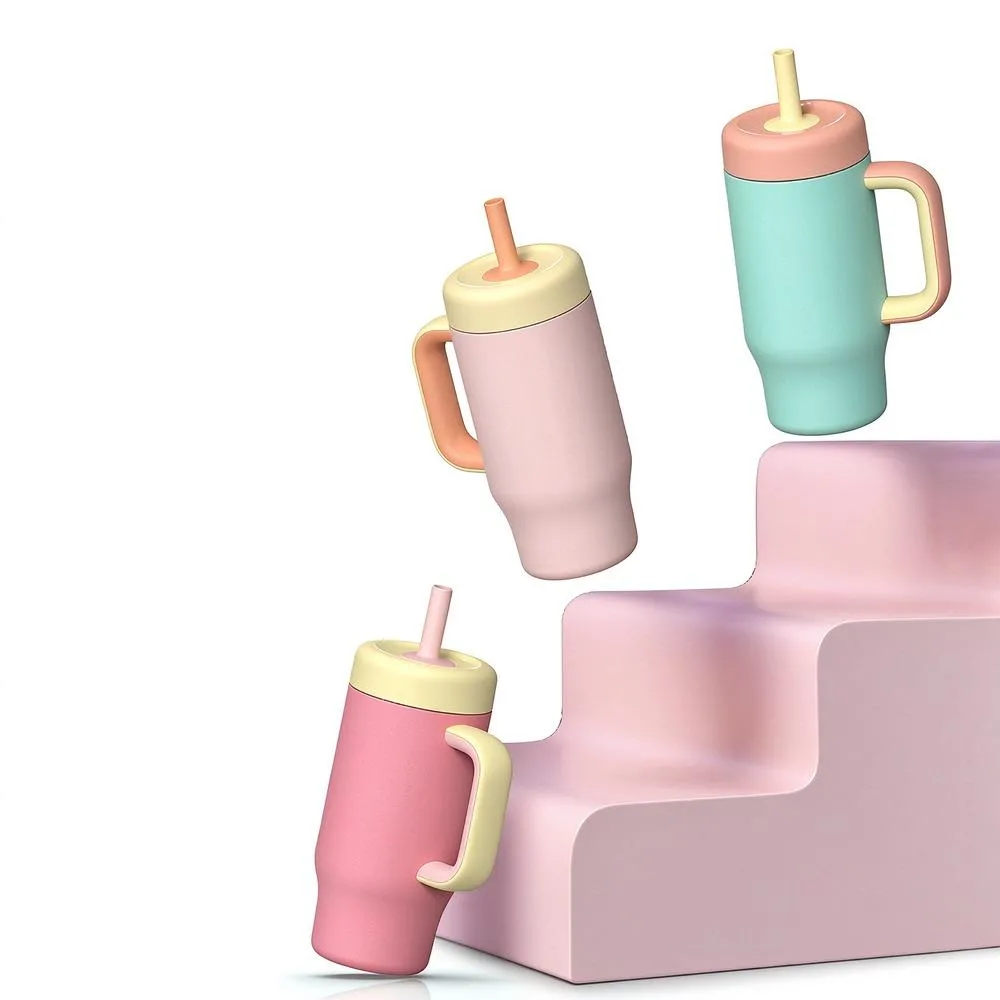 18oz Kids Handle Straw Bottle thumbnail