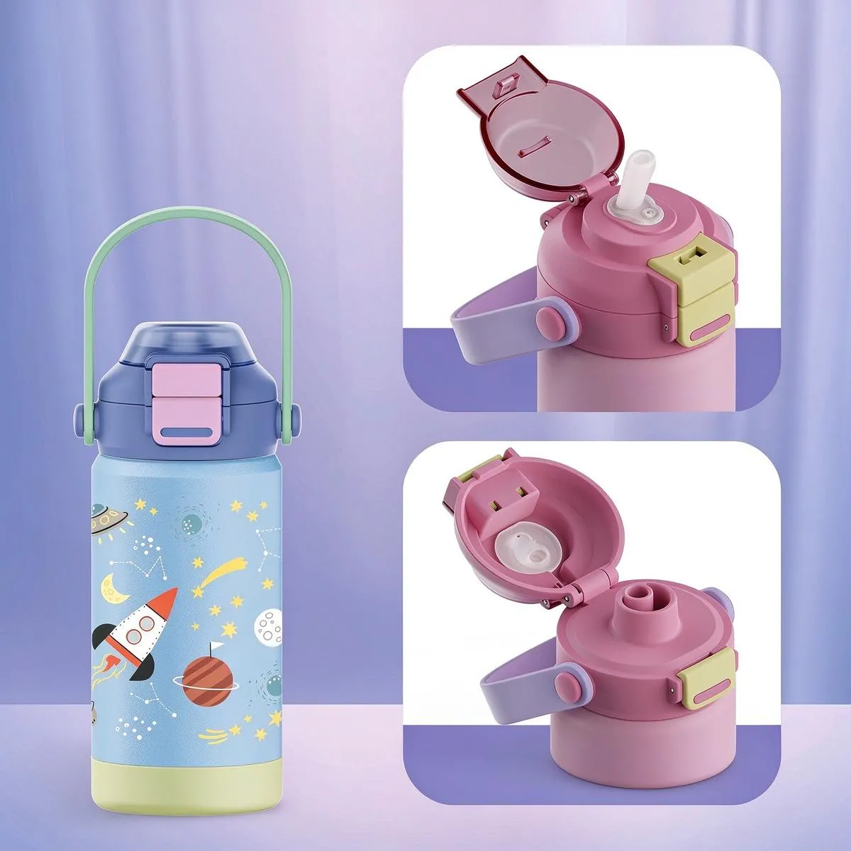 New Kids Straw Handle Bottle