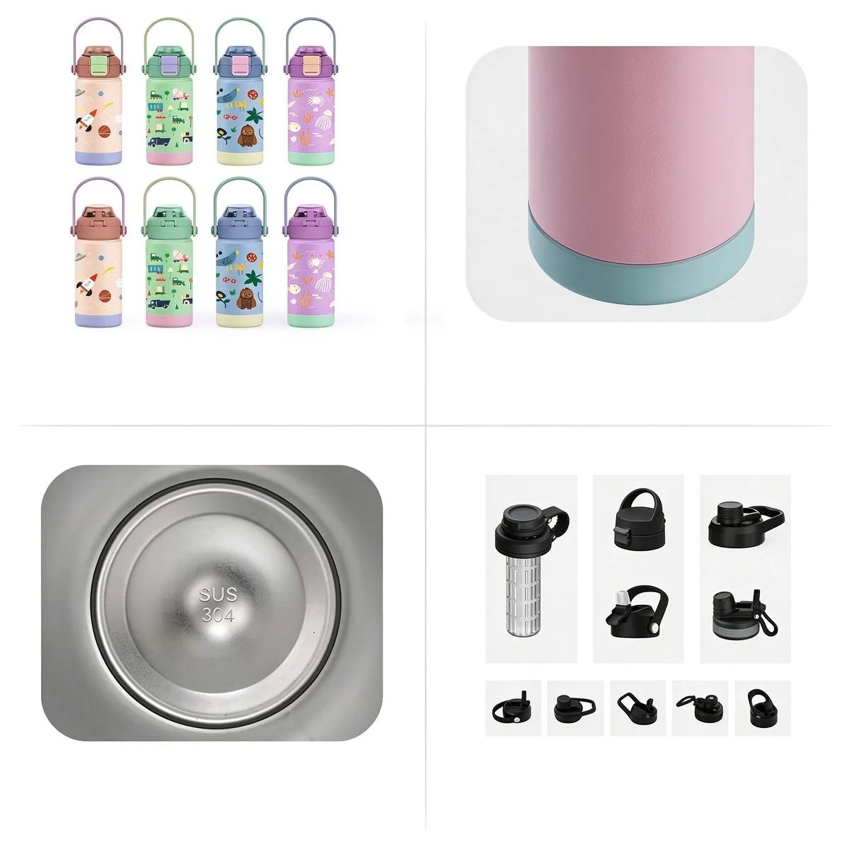 12oz Kids Cartoon Silicone Bottle thumbnail