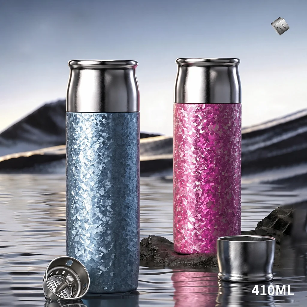 Pure Titanium Vacuum Water Bottle Double Wall Insulated Healthy Drinking Tumbler thumbnail