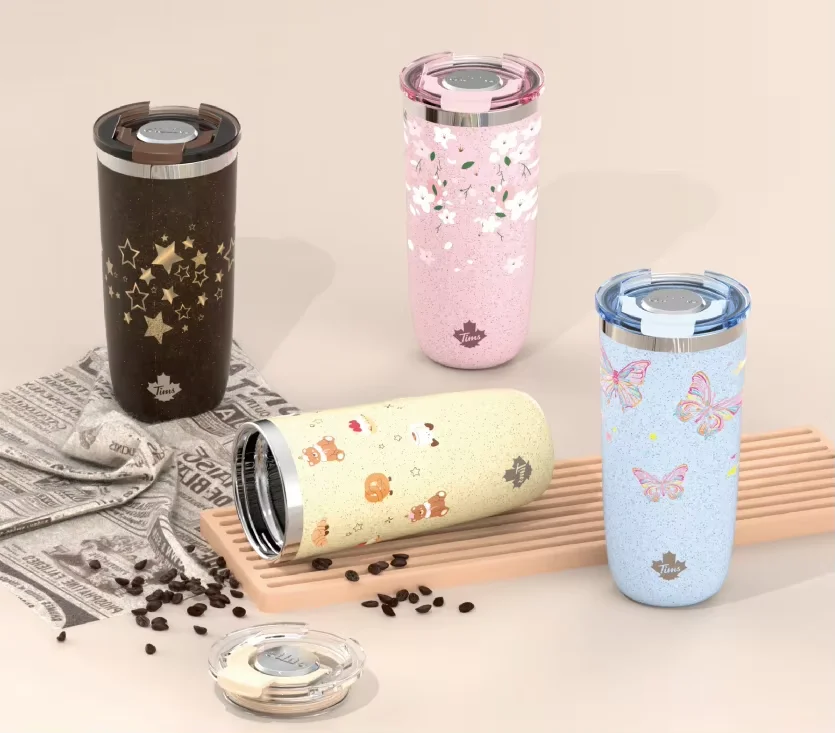 Coffee Grounds Material Tumbler for Travel Stainless Steel thumbnail