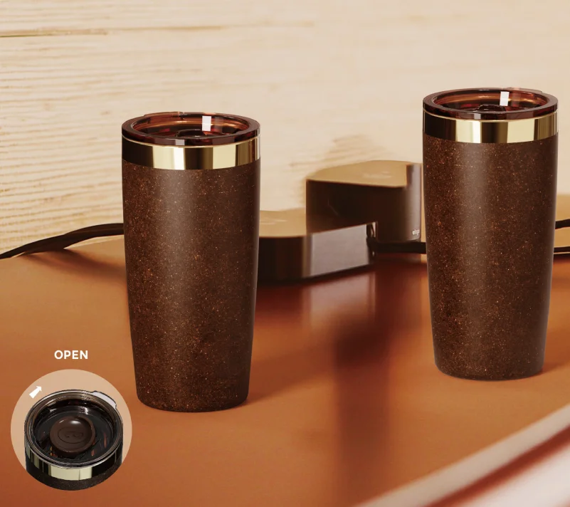 Coffee Grounds Material Tumbler for Travel Stainless Steel